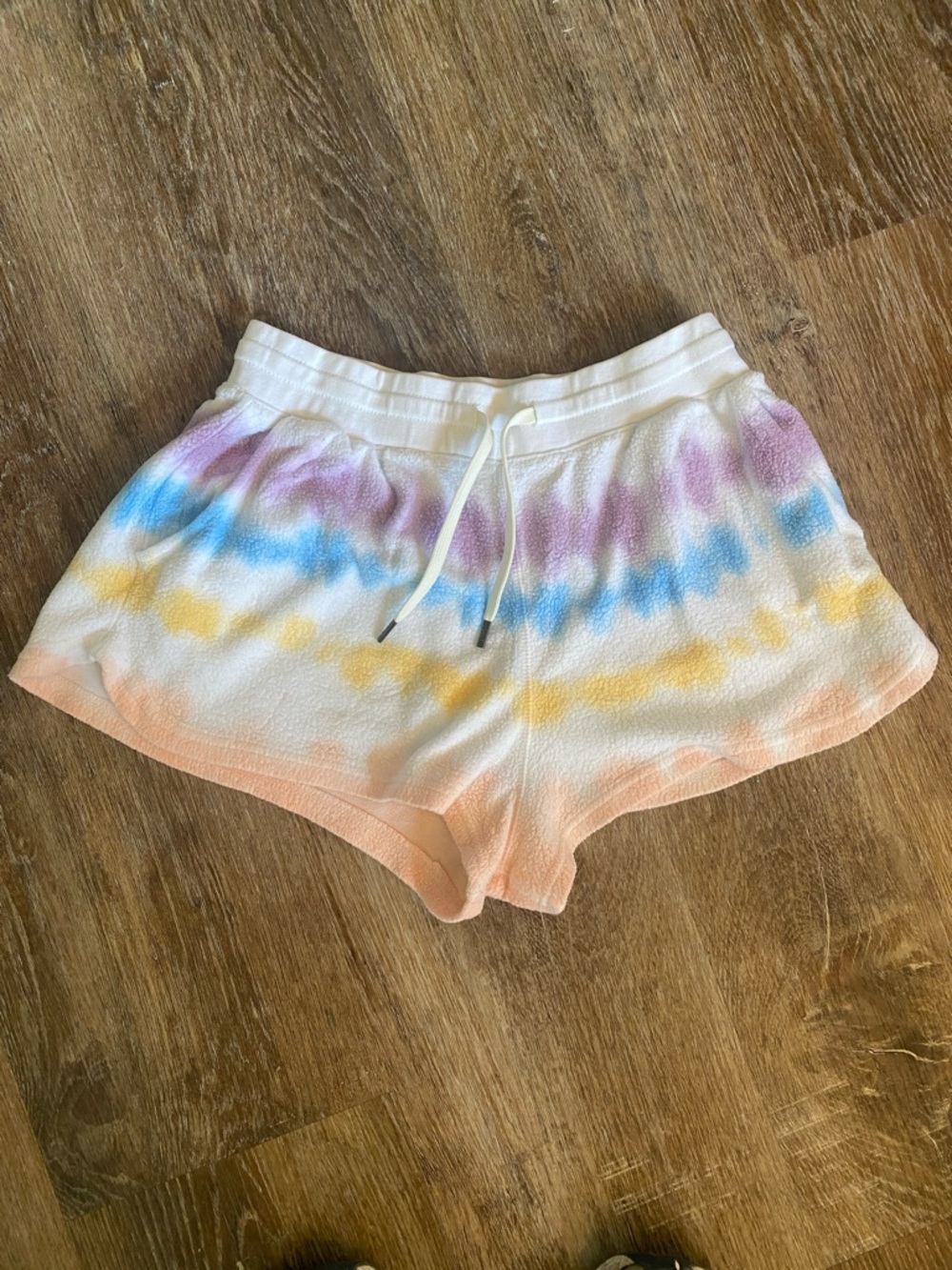 Feat Women’s Tie-Dye Terry Shorts - White with Pastel Accent Colors